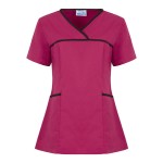 Dream Ladies Jet Scrub Top With Contrast Trim