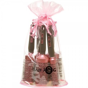 Hair Tools Head Jog Oval Pink Brush Set